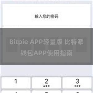 Bitpie APP轻量版 比特派钱包APP使用指南
