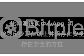 比特派钱包中心App  将助记词按限定抄写在纸上并保存在安全的方位